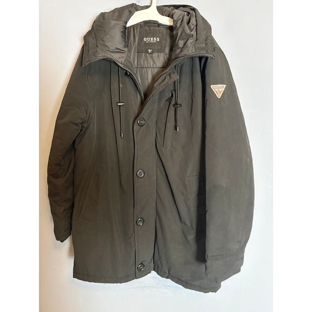 GUESS Black Hooded Winter Parka Jacket Men’s M